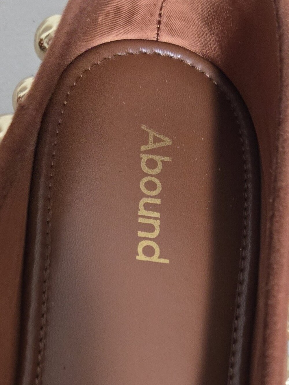 Abound Rust Brown Suede Ballet Flats with Gold Studs Size 9 - Picture 7 of 9